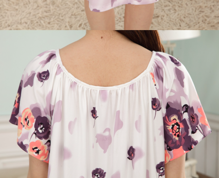 Váy Bầu Mặc Nhà Chất Liệu Cotton, Đầm Bầu Ngủ Dáng Suông Freesize Cổ Tròn Họa Tiết Dễ Thương
