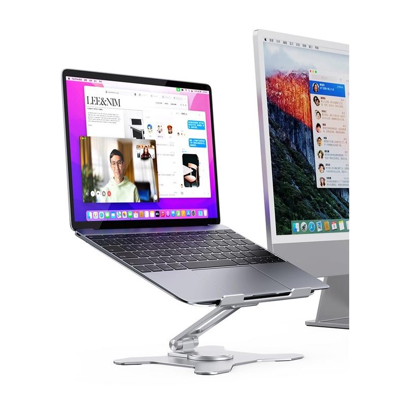 Giá đỡ laptop xoay 360 độ hợp kim nhôm L43 cao cấp, chân đế xoay tròn cho máy 11 inch - 16 inch