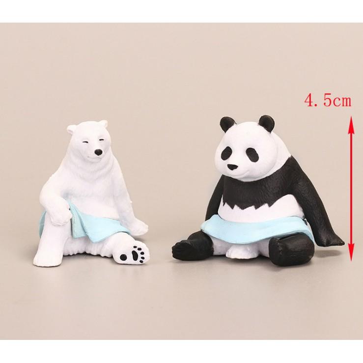 Full set mô hình 5 loại thú tắm hơi kiểu Nhật quà tặng trang trí