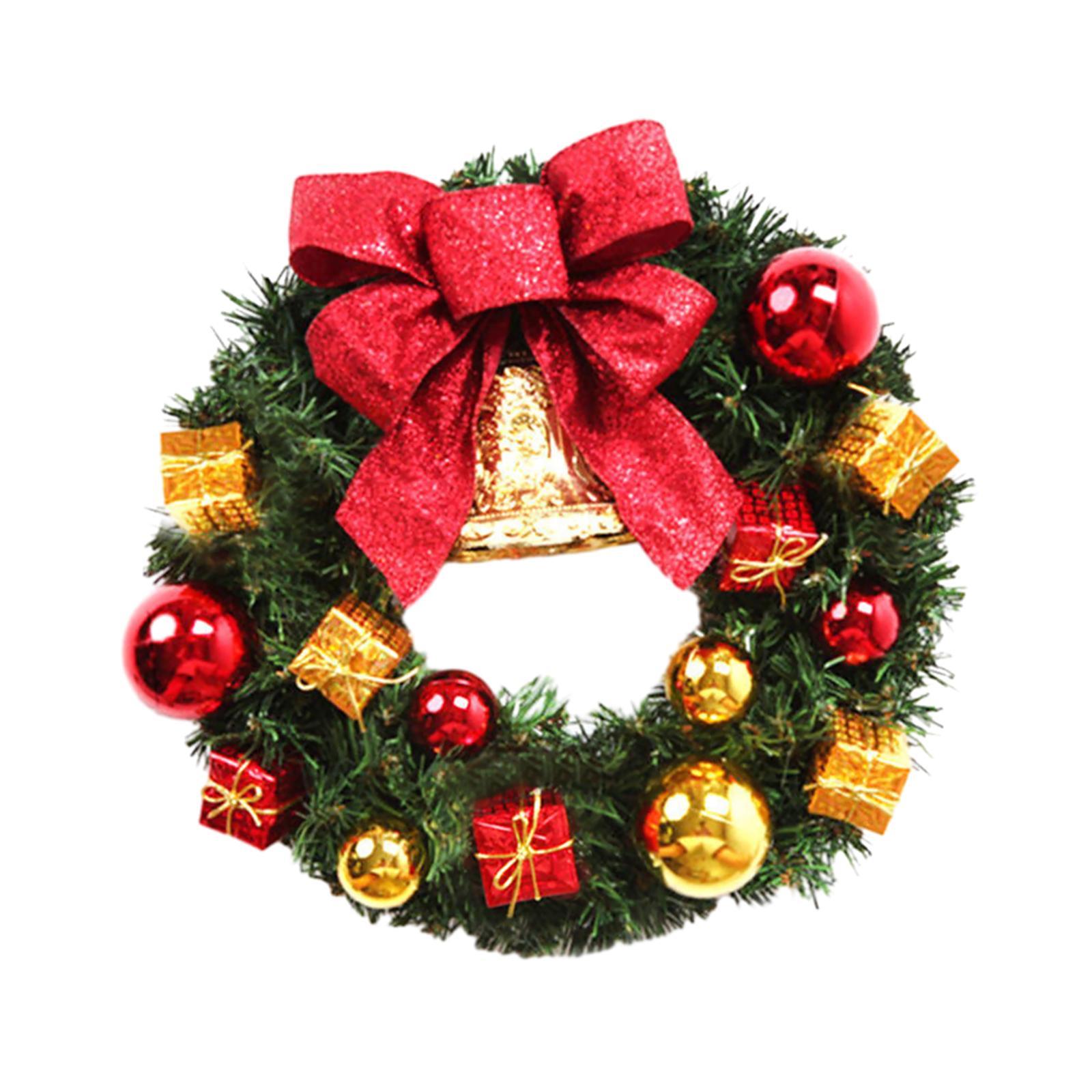 Artificial Christmas Wreath Front Door Wreath 30cm Housewarming Holiday Garland Decoration for Wedding Home Dining Room Party