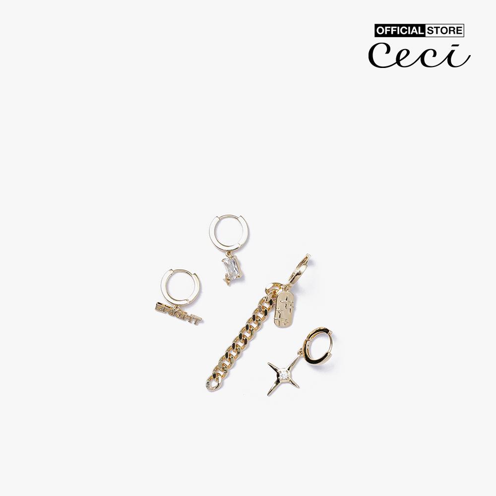 CECI - Set 2 cặp khuyên tai khoen tròn hiện đại CC1-05000039