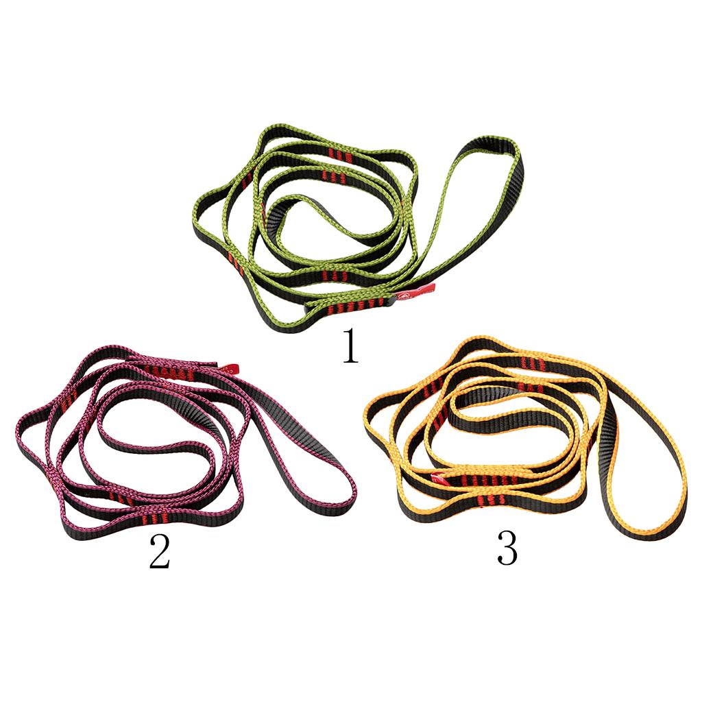 16mm Sewn Loop Daisy Chain Webbing Sling For Rock Climbing Harness Green