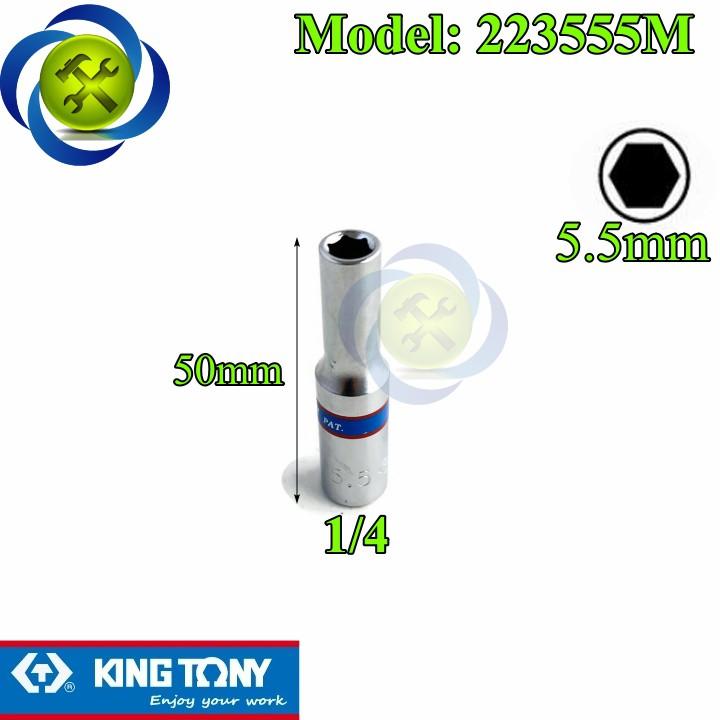 Tuýp 5.5mm 1/4 có 6 cạnh Kingtony 223555M dài 50mm