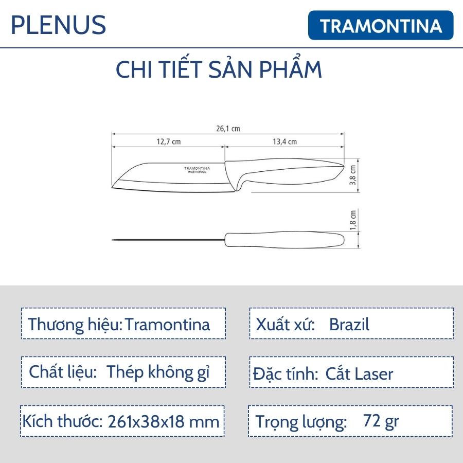 Dao Hoa Quả Tramontina Plenus Chiều Dài Lưỡi 13Cm Cán Nhựa Thép Không Gỉ Siêu Sắc Bén Sản Xuất Tại Brazil