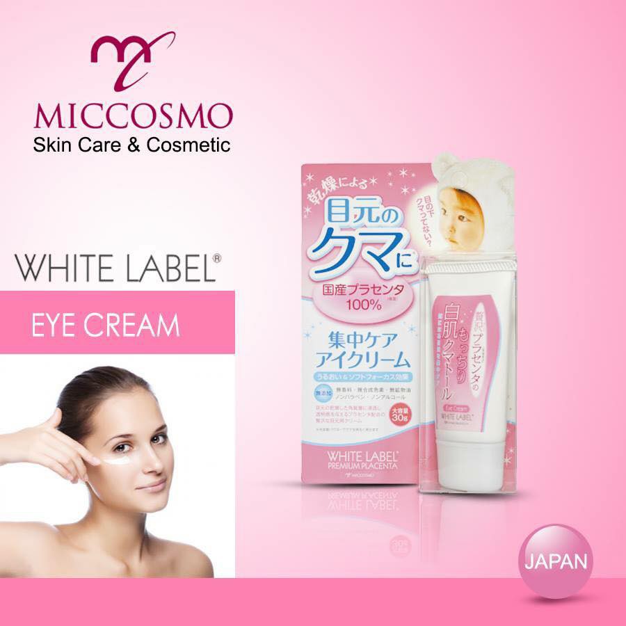 Kem Dưỡng Da Chống Thâm Quầng Mắt Xóa Tan Bọng Mắt Mờ Nếp Nhăn Giàu Dưỡng Chất Premium Placenta White Label Eye Cream Nhật Bản Tuýp 30gr