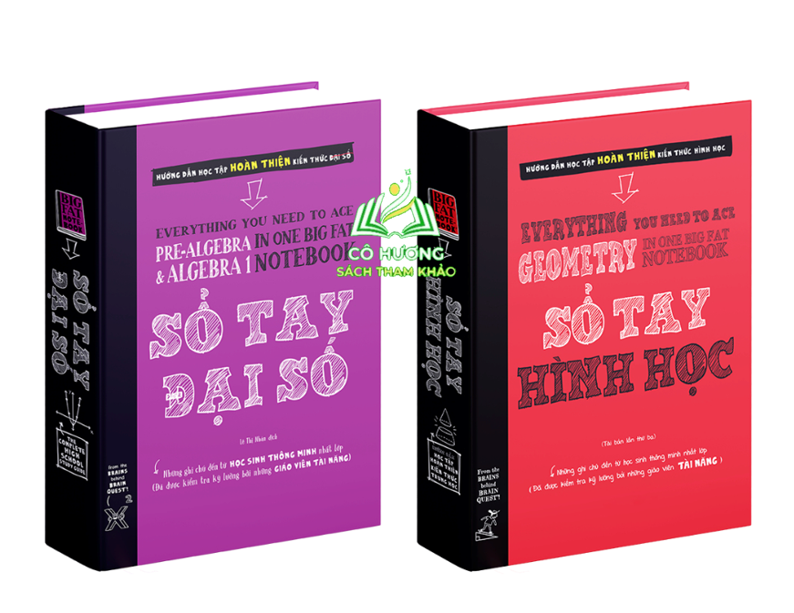 Sách sổ tay đại số và sổ tay hình học Á Châu Books tổng hợp kiến thức toán từ lớp 8 đến lớp 12