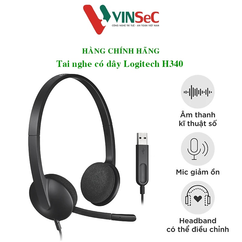 Tai nghe có dây Logitech H340 - Hàng chính hãng