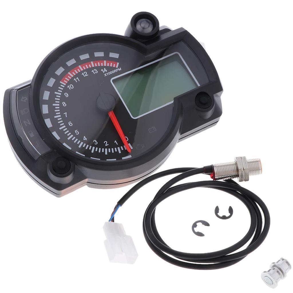 Universal Motorcycle 12V Tachometer Digital LCD Gauge
