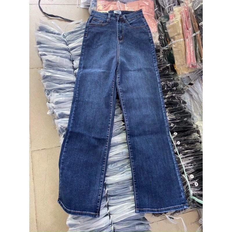 Quần jeans cạp cao ống đứng chất jeans giãn- shop tự chụp