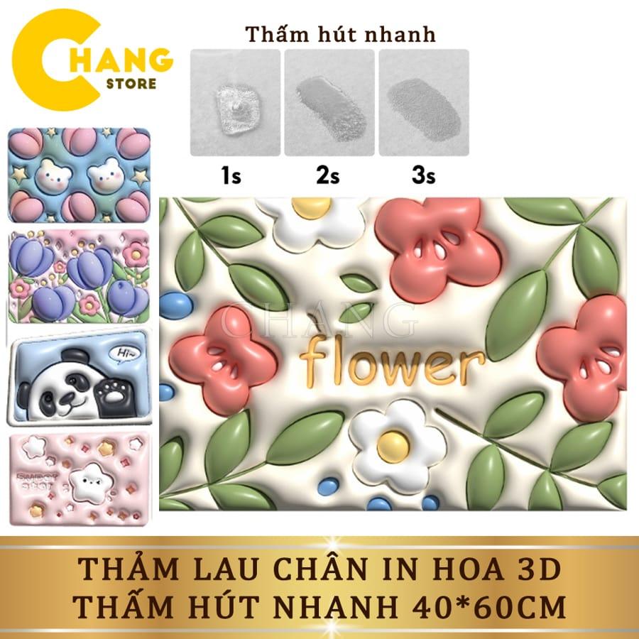 Thảm 3D Lau Chân In Hình Siêu Cute, Thảm Chùi Chân Chất Liệu Êm Ái, Thấm Hút Nước, Chống Trượt Hiệu Quả 40*60cm