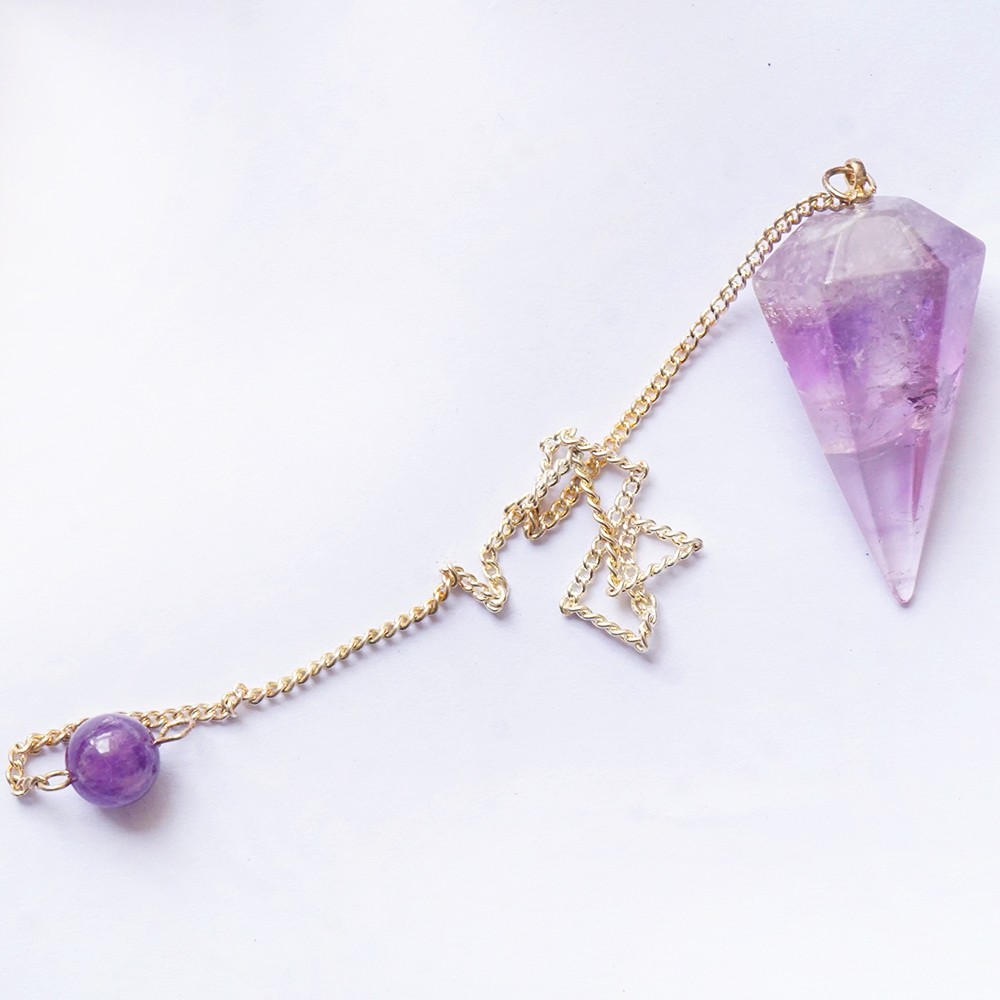 Con Lắc Cảm Xạ Thạch Anh Tím Amethyst Thiên Nhiên