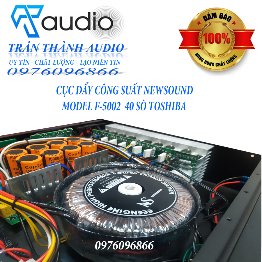 Cục đẩy công suất 2 kênh Newsound Model F5002 32 sò lớn đánh loa full bass 40,hàng chính hãng nhập khẩu 2024,bảo hành 24 tháng,tặng kèm jac canon