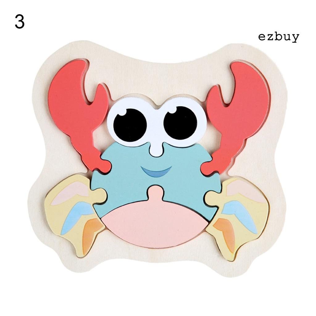 EY-Jigsaw Toy Eco-friendly Cartoon Pattern Wood 3D Pairing Jigsaw Puzzle Toy for Kids