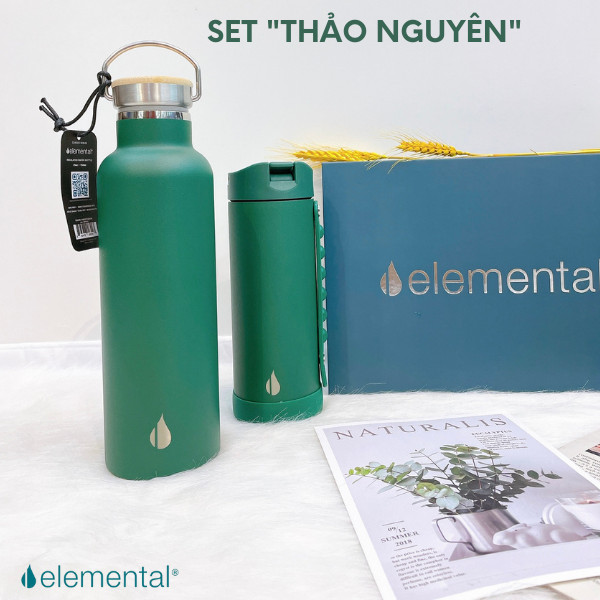 [Quà tặng cao cấp-Thương hiệu Mỹ] Bình giữ nhiệt Elemental, set quà Thảo Nguyên,quà tặng ý nghĩa dành tặng người thương