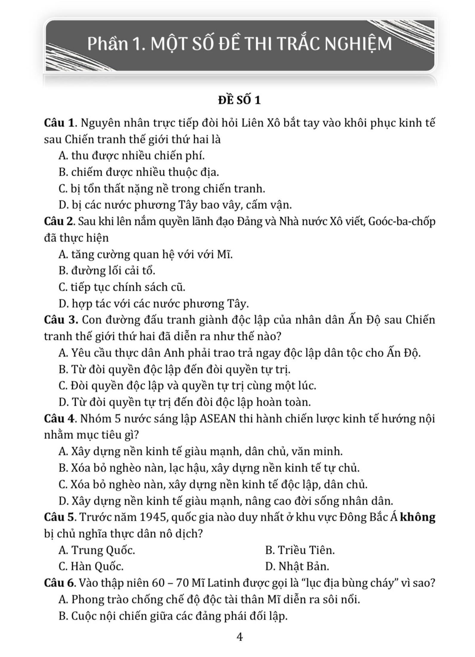 Bộ Đề Kiểm Tra Đánh Giá Năng Lực Môn Lịch Sử Lớp 9