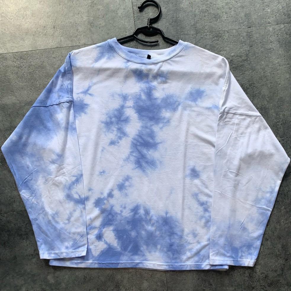 Áo tay dài loang xanh trơn