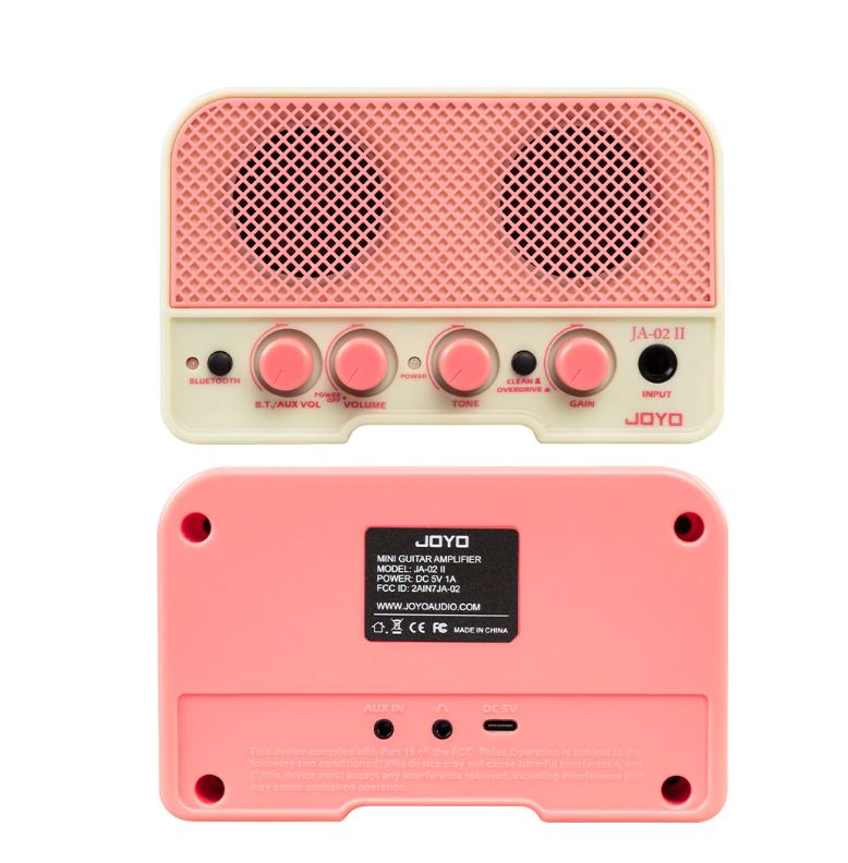 JOYO JA-02 II 5W - Loa Amplifier Mini Guitar Điện Dual Channel Clean & Overdrive Pin Sạc TypeC, Bluetooth 5.0 AUX IN - Hàng chính hãng