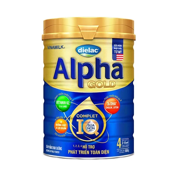 HỘP SỮA BỘT VINAMILK DIELAC ALPHA GOLD IQ 4 900G