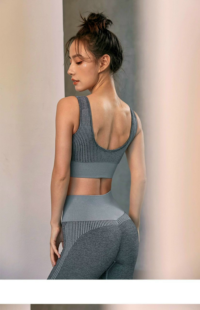 Áo Bra Quần Dài Dệt Kim Dày Nâng Cơ Tập Yoga Gym