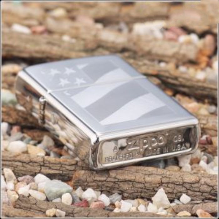 Bật Lửa Zippo Old Glory High Polish Chrome Chính Hãng Usa