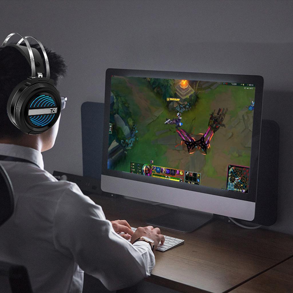 X9 USB + 3.5mm Gaming Headset with Mic 7 LED for PC Laptop black