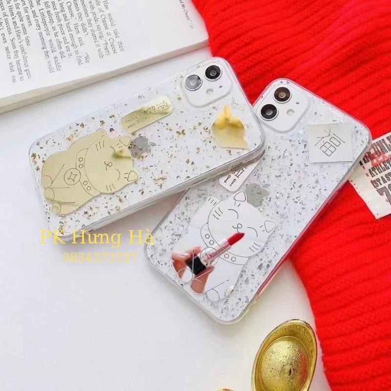 - Ốp iphone Mèo Thần Tài chất kim tuyến cho Iphone 12/12promax/11promax/Xsmax/X/8plus/7Plus/6plus