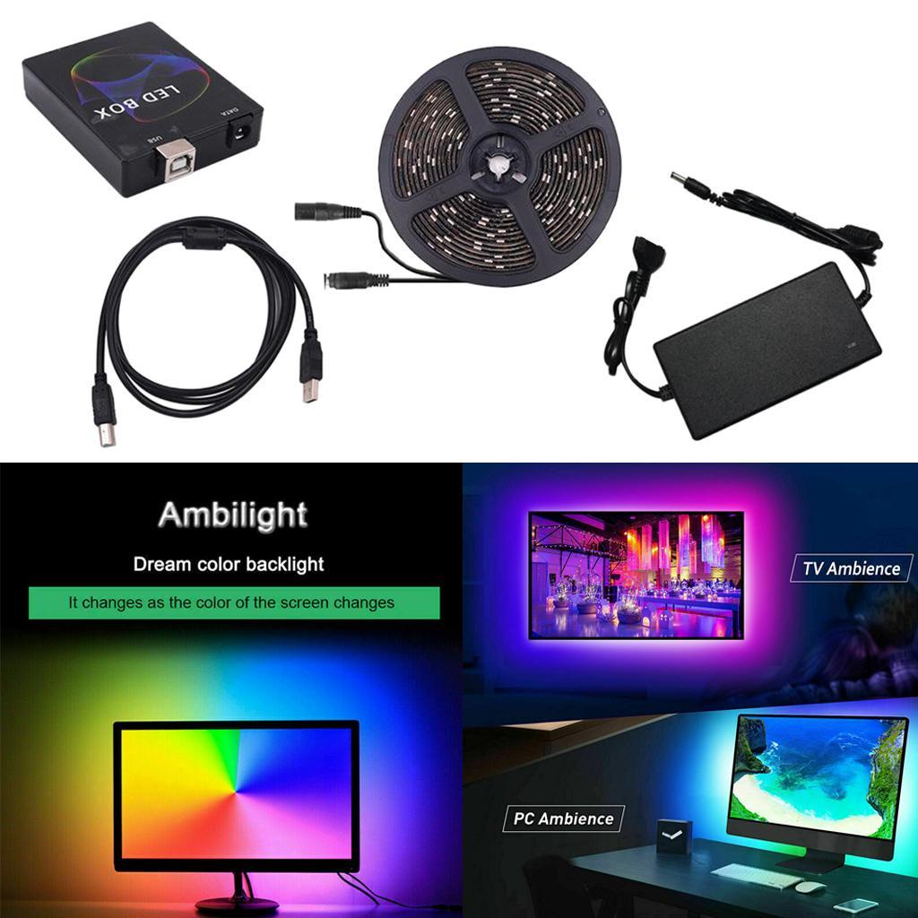 5050 LED Strip Lights with Remote Controller for TV Kitchen Desk Decor 1m