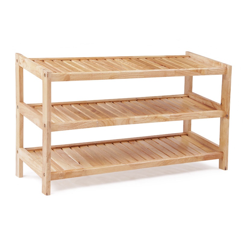 Kệ Giày Dép Gỗ Tự Nhiên 3 Tầng Rộng 60cm