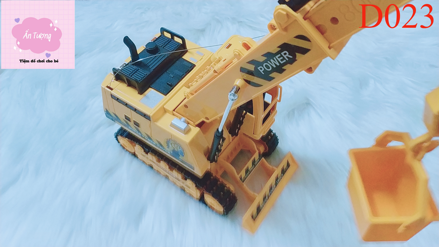 Xe Điều Khiển từ xa Xe Cần Cẩu - Xe móc, Hộp xe ct cẩu xích đk trục xoay có sạc, SP689, có thể nâng hạ cần cẩu