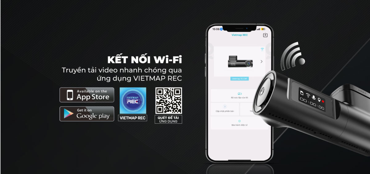 VIETMAP TS-C9P CAMERA HÀNH TRÌNH 2K NHỎ GỌN (Tặng ngay bản quyền VIETMAP LIVE PRO - 12 tháng khi mua sản phẩm) - Hàng chính hãng