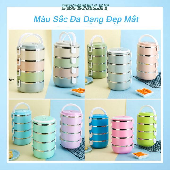 Hộp Đựng Cơm Văn Phòng Giữ Nhiệt, Cặp Lồng Đựng Cơm Bằng Lúa Mạchn Lõi Inox Cao Cấp