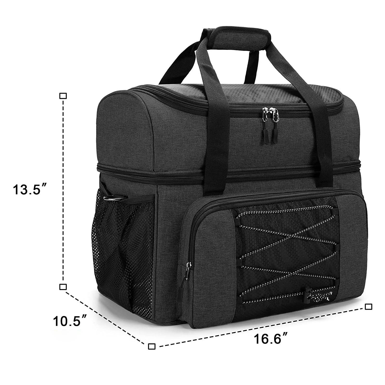 Bowling Bag for 2 Balls Portable Bowling Tote Bag with Padded Ball Holder for Double Ball and Pair of Bowling Shoes up to Mens 16