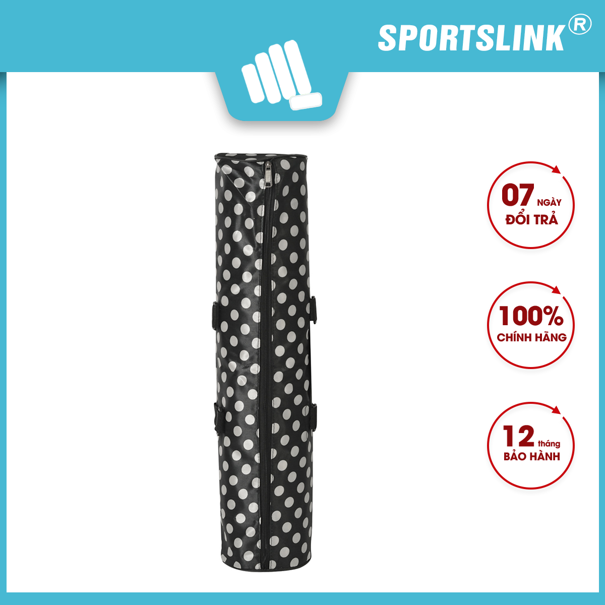 Túi Đựng Cho Thảm Yoga Từ Sportslink (8mm) - Chấm Bi Đen