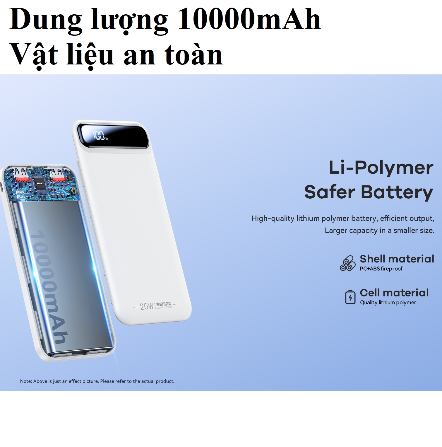 Pin dự phòng PD20W QC22.5W dung lượng 10000mAh Remax RPP 520 _ Hàng chính hãng