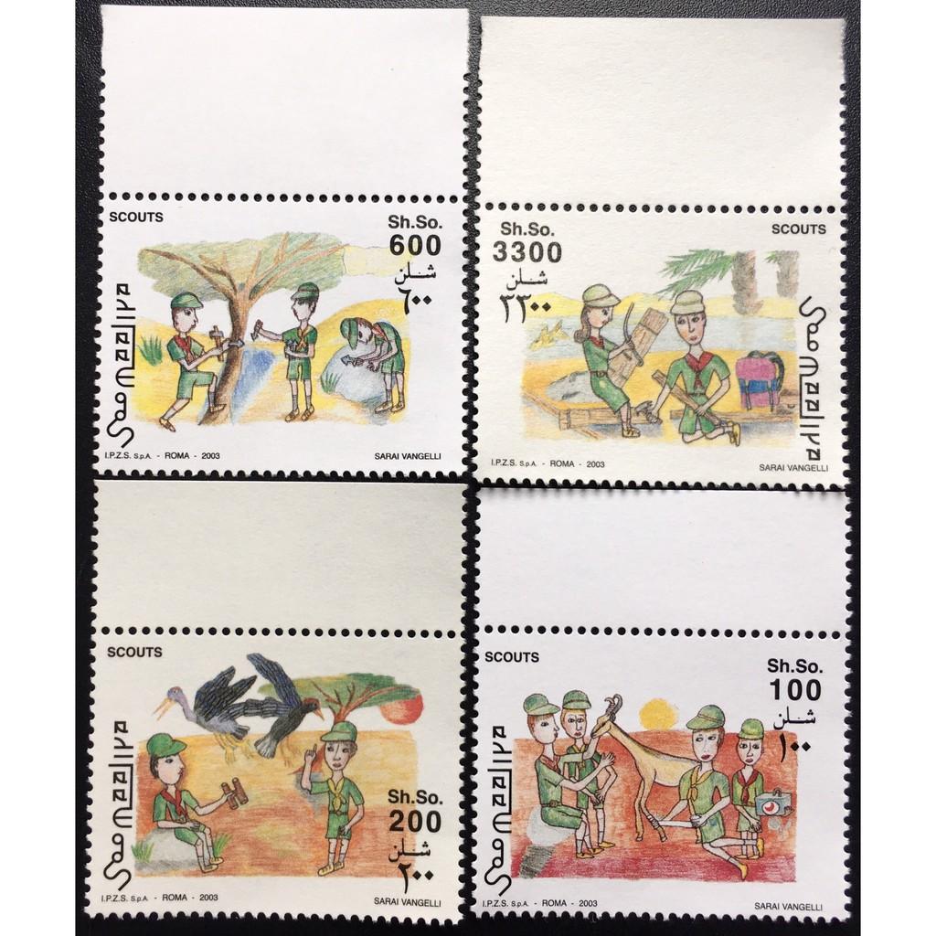 Bộ Tem Sưu Tầm Somalia 2003 Chủ Đề Hướng Đạo, Bloc + 4 Con Stamps.