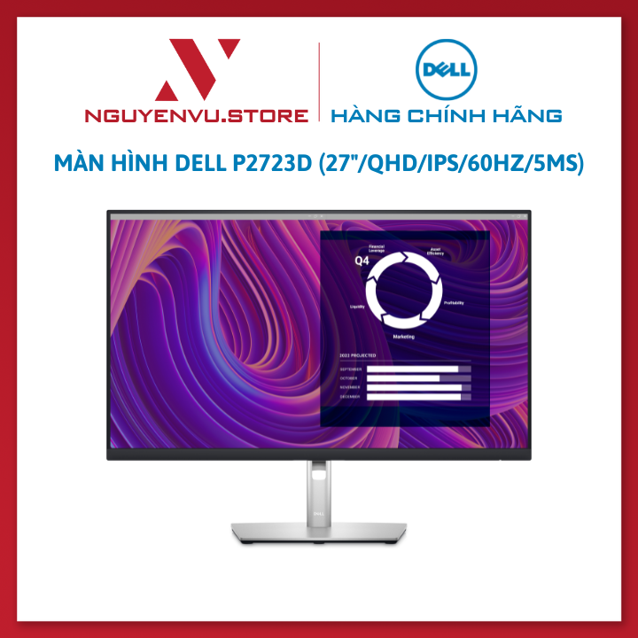 Màn Hình Dell P2723D (27"/QHD/IPS/60Hz/5ms) - Hàng Chính Hãng