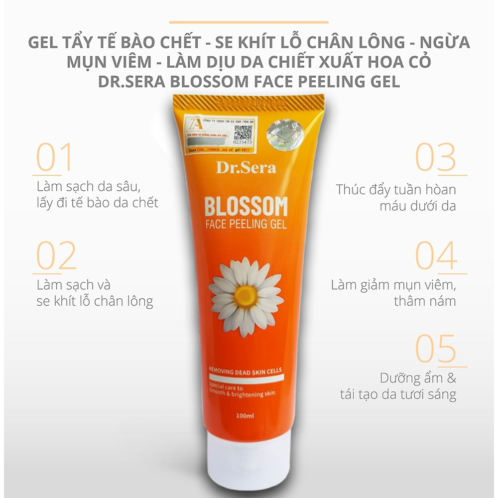 Gel tẩy tế bào chết Dr.Sera face peeling gel sạch sâu, dưỡng trắng 100ml