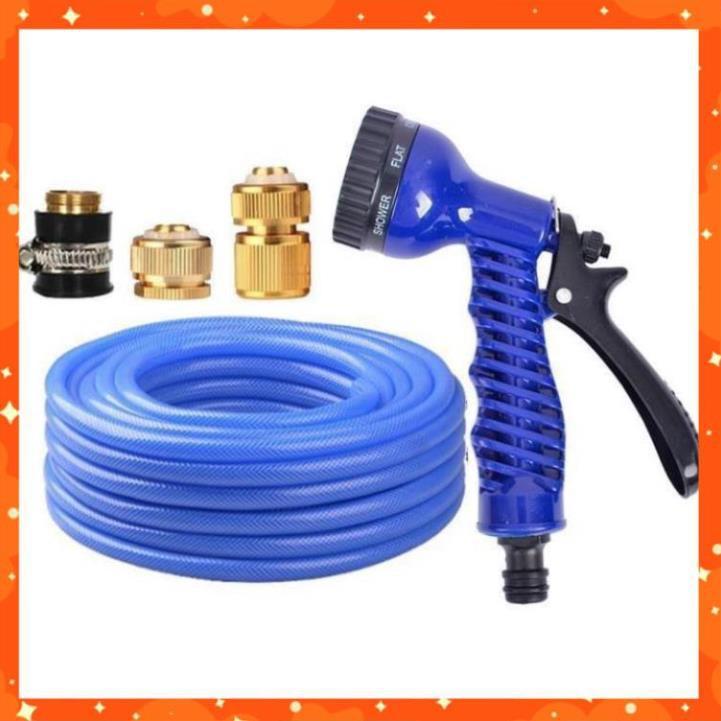 Bộ dây tăng áp 3 lần vòi xịt nước rửa xe, tưới cây loại 15m 206843