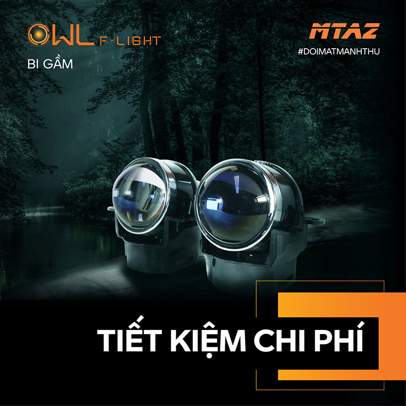 Đèn Bi Gầm Aozoom OWL F-light Chính Hãng Siêu Sáng , Đèn Bi Gầm Con Cú Aozoom Cao Cấp