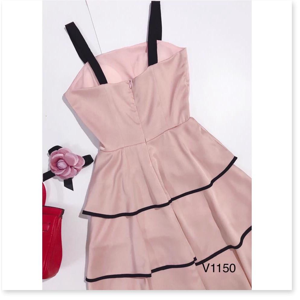 Đầm xòe 4 tầng đính bông - hàng thiết kế