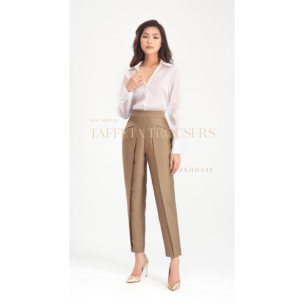 Quần dài nữ Taffeta Vạt đáp 2NDDATE TR017LF