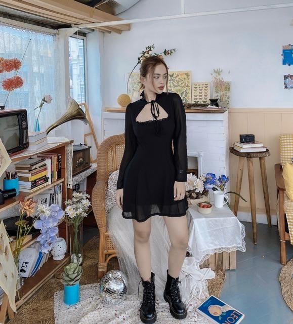 Váy cột cổ tay dài Farah