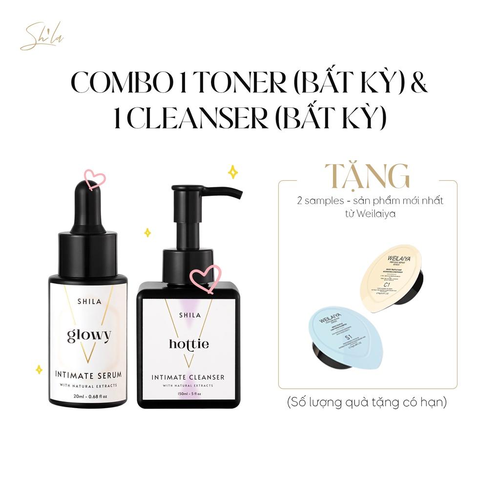 Combo dung dịch vệ sinh Shila và tinh chất phục hồi Shila (Shila Intimate Cleanser, Shila Serum Pinky/Glowy