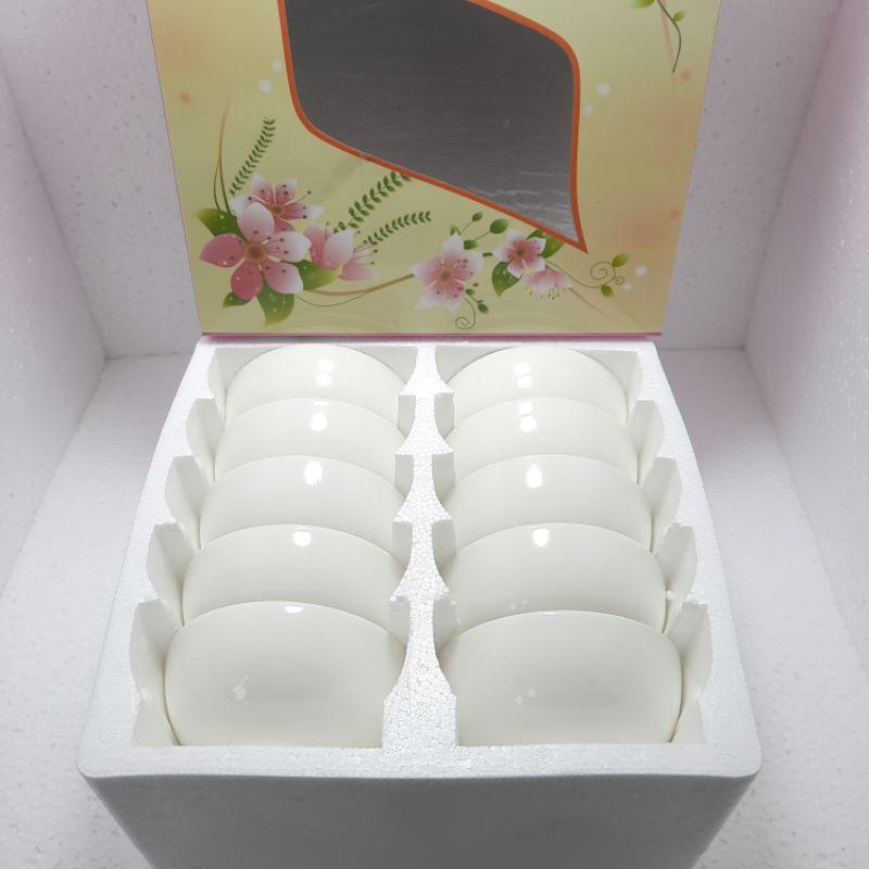 Bộ 10 chén cơm sứ trắng không hiệu 11.5cm,Combo 10 chén cơm sứ trắng
