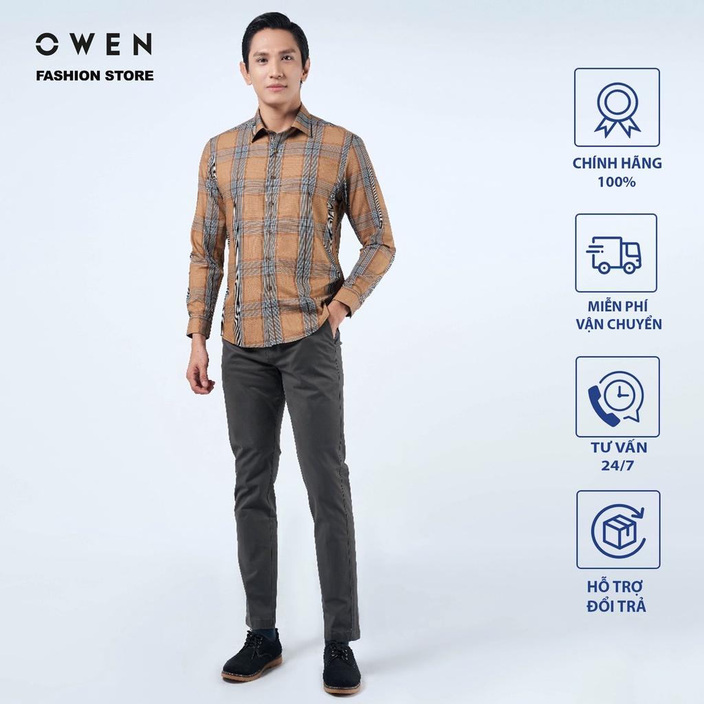 Áo Sơ mi Owen nam dài tay dáng Regular sợi Tre mềm mịn mát Mã AR220885D