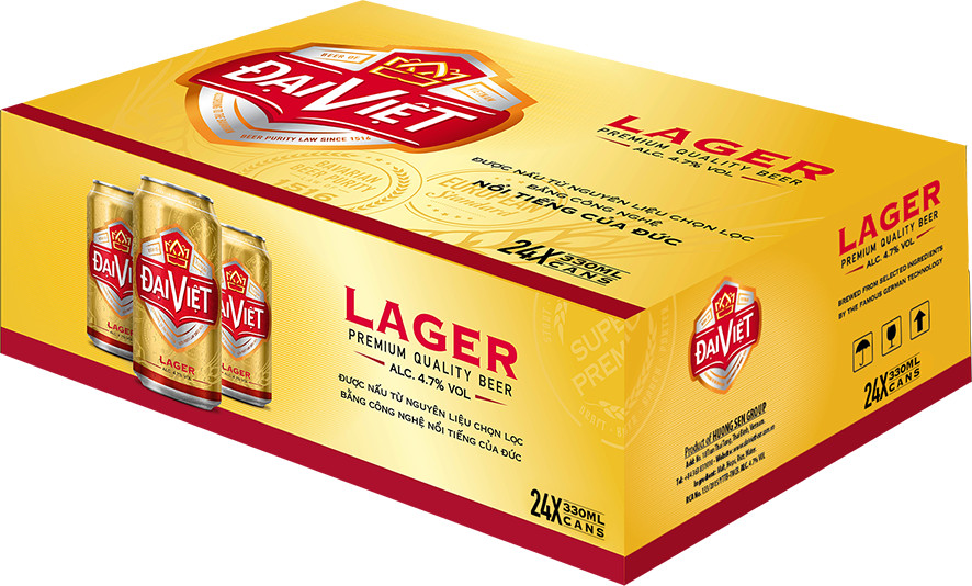Bia Lager Đại Việt, Bia vàng sản xuất theo công nghệ Bia Đức, không hóa chất, đậm vị bia việt.