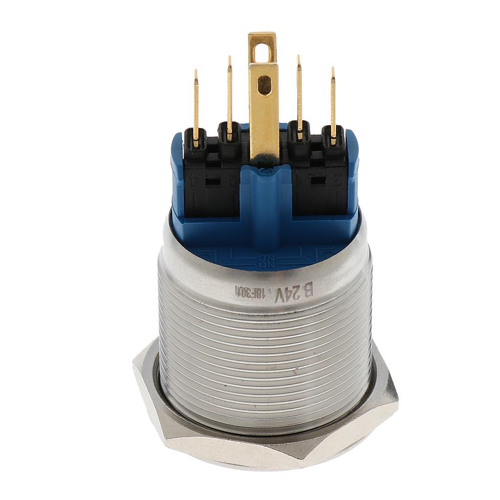 22mm Button Stainless Steel 1no 1nc Pressure Switch with LED Light 24v