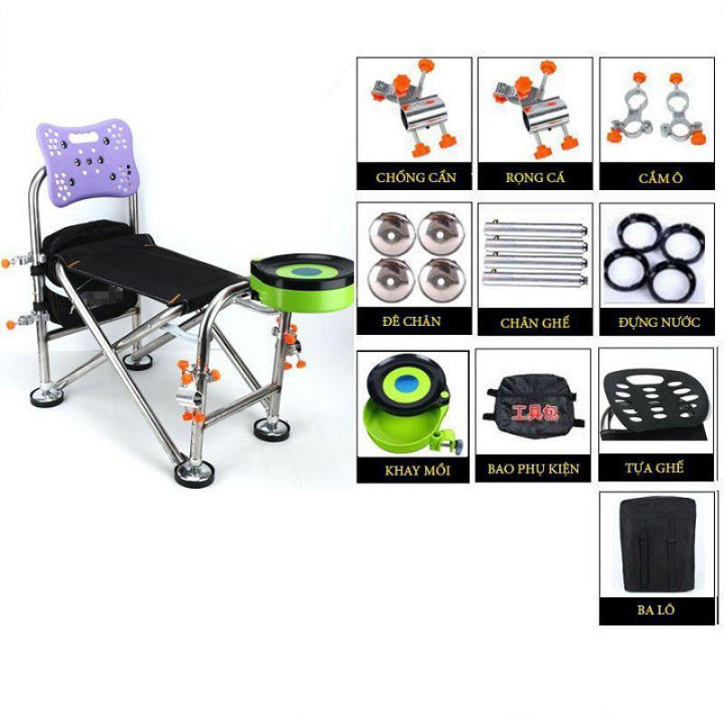 SALE LỚN Ghế địa hình câu đài full phụ kiện, ghế câu đài siêu bền