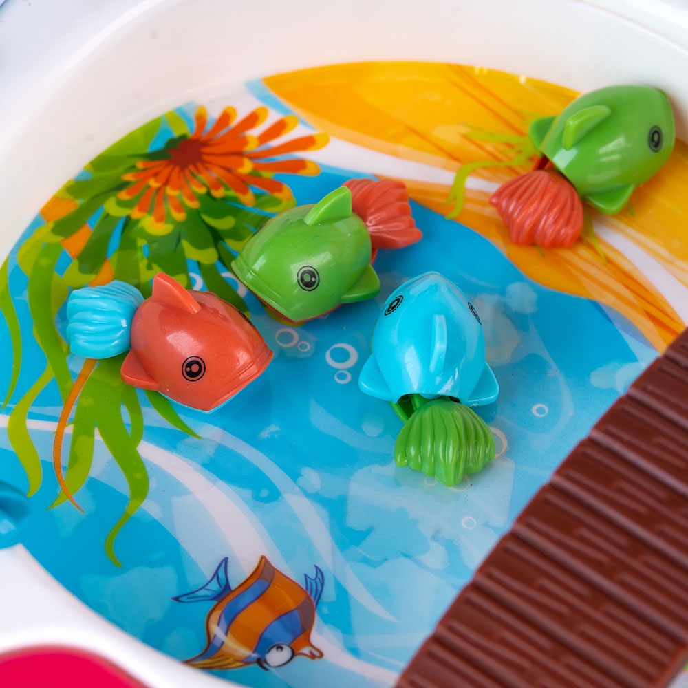 Bộ câu cá điện đa năng có nhạc nước đèn lấp lánh kèm vòng xoay trượt xe ô tô
