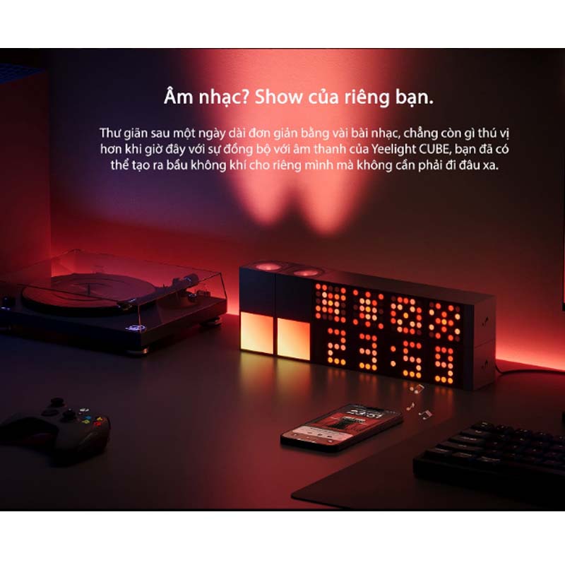 Đèn trang trí đa năng thông minh Yeelight Cube Smart Lamp, đồng bộ với màn hình 16 triệu màu gaming, đa hiệu ứng ánh sáng, gamesync, musicsyne, hỗ trợ matter/homekit - Hàng chính hãng